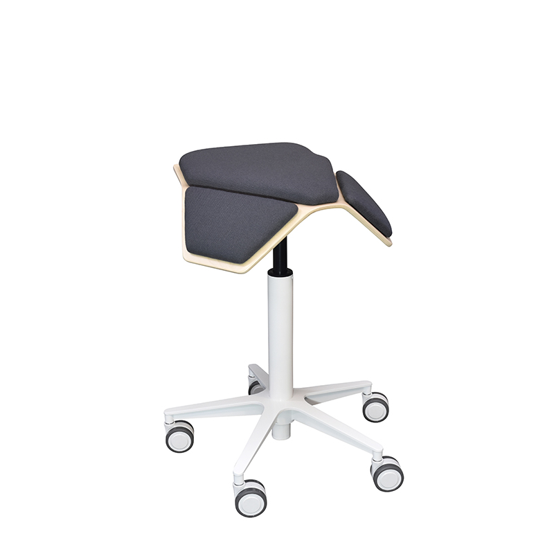 myKolme ILOA+ Snow Saddle Stool Natural Birch Grey
