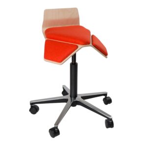 myKolme ILOA Smile Saddle Stool Natural Birch Orange